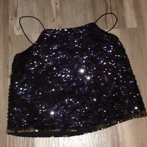 Gold and black color changing crop top